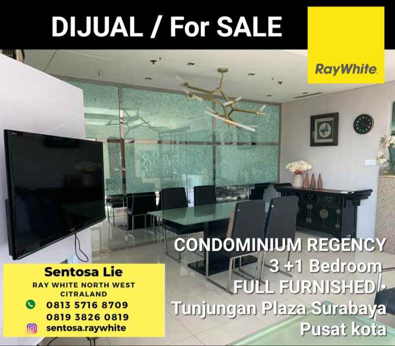 dijual apartemen tunjungan plaza surabaya