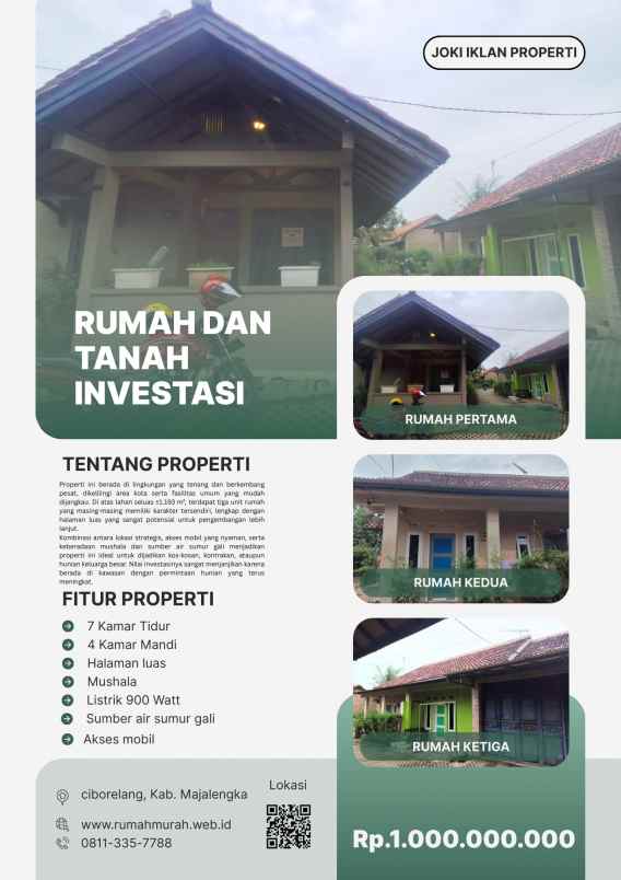 dijual cepat rumah dan tanah investasi