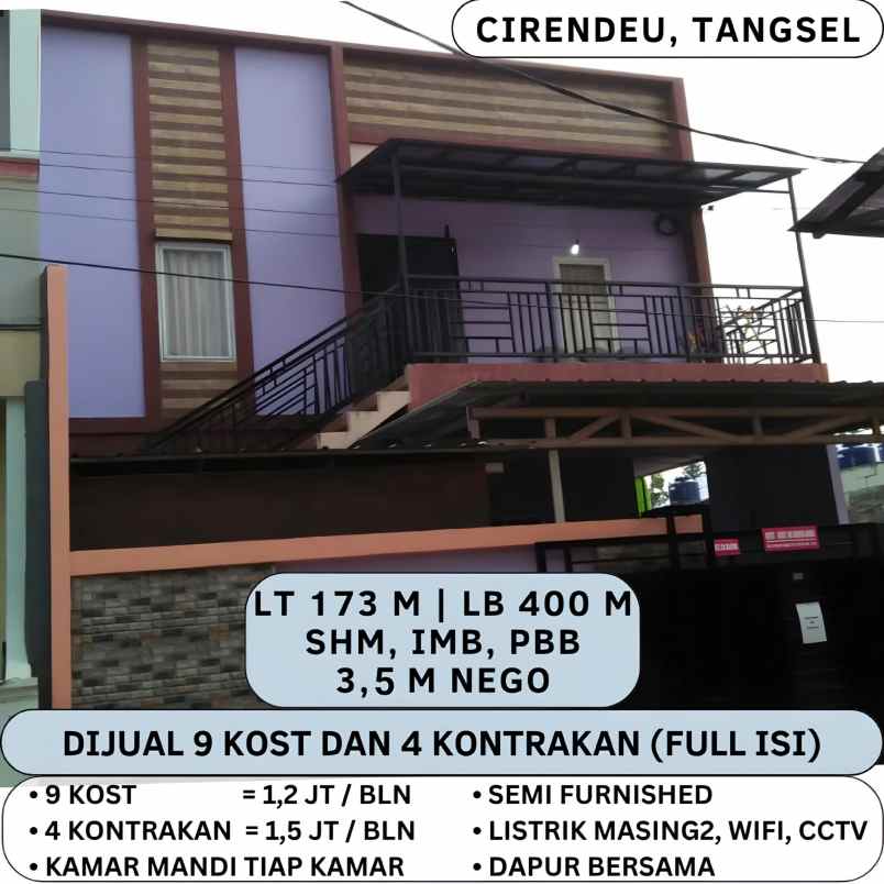 dijual kost cirendeu ciputat timur