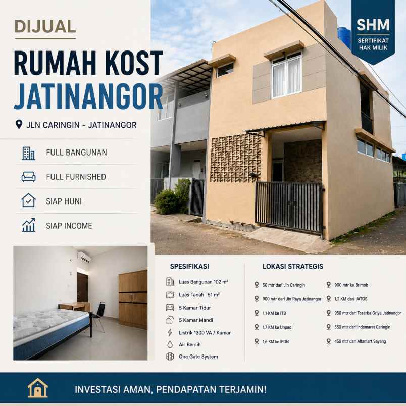 dijual kost jl caringin jatinangor