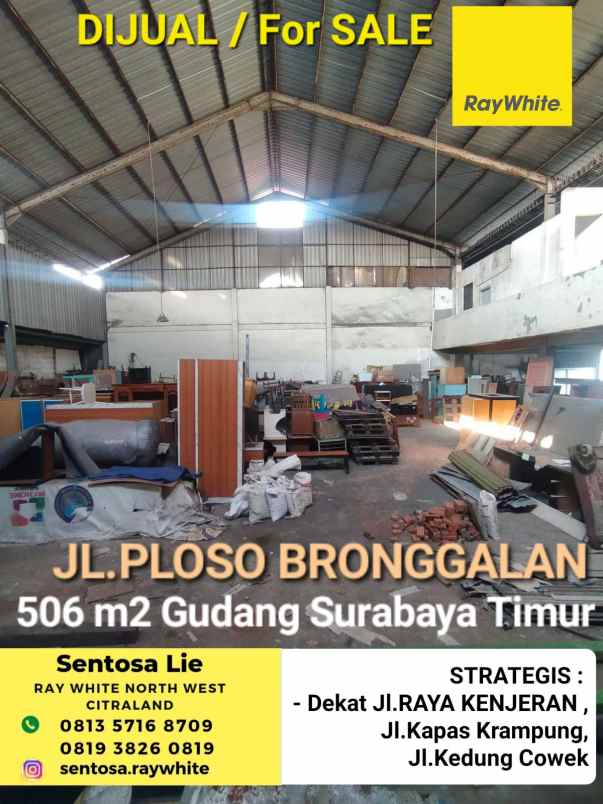 dijual ruko gudang kantor jalan ploso bronggalan