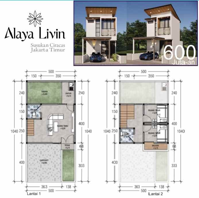 dijual rumah 2 lantai lokasi sangat strategis