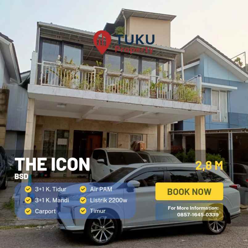 dijual rumah 3 lt di the icon bsd