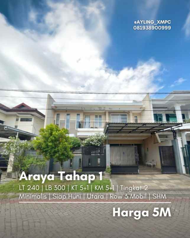 dijual rumah araya tahap 1