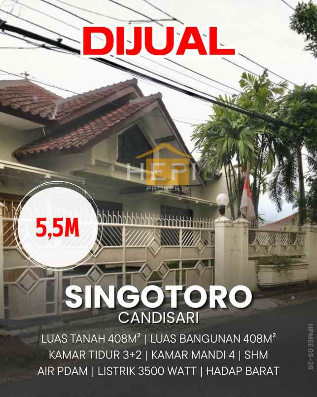 dijual rumah di singotoro candisari semarang