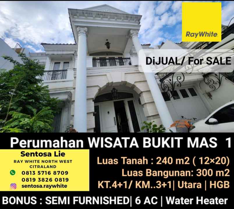 dijual rumah jalan wisata bukit mas