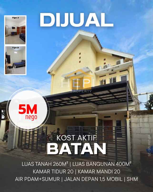 dijual rumah kost aktif jalan batan semarang tengah