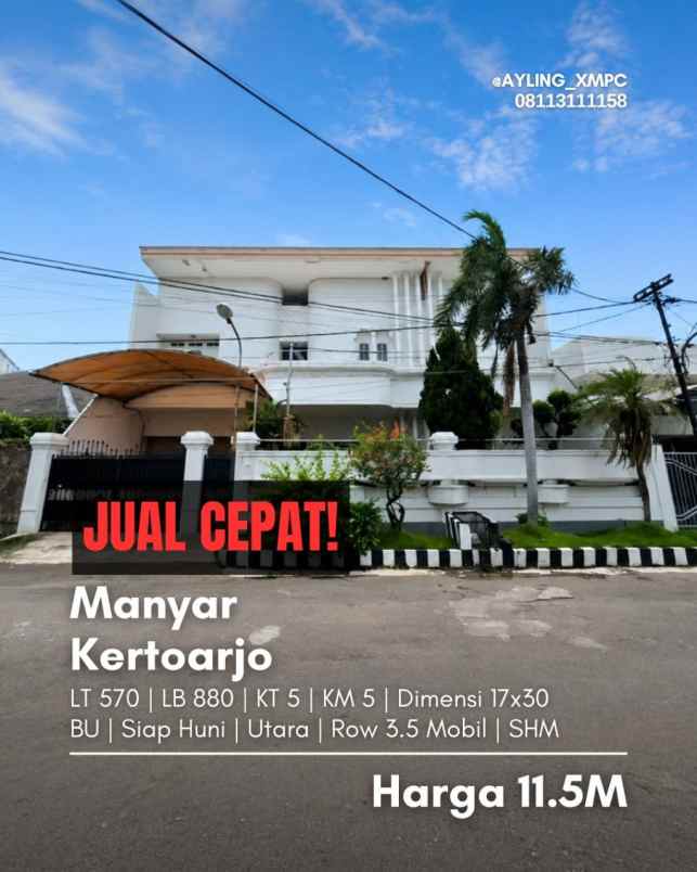 dijual rumah manyar kertoarjo