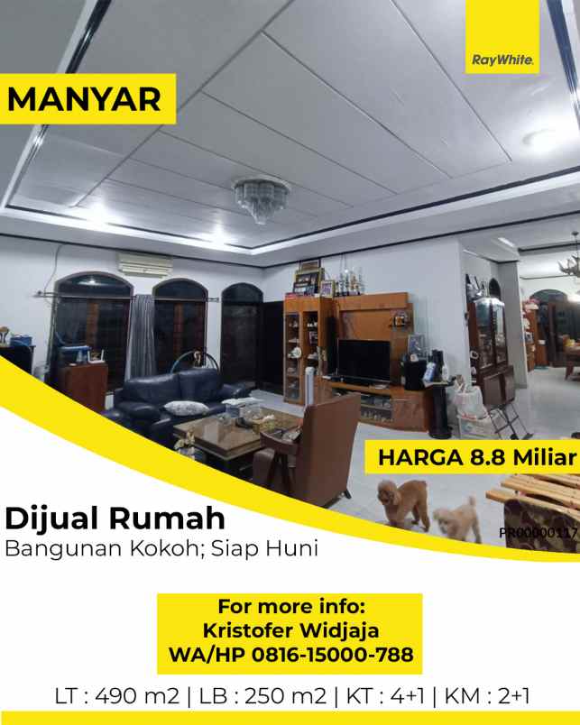 dijual rumah manyar kertoarjo surabaya