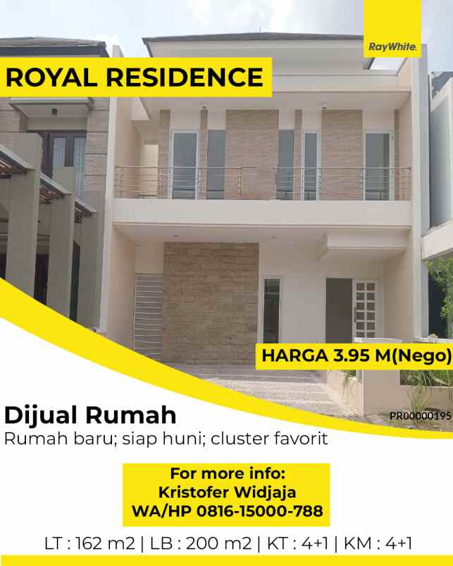 dijual rumah royal residence cluster