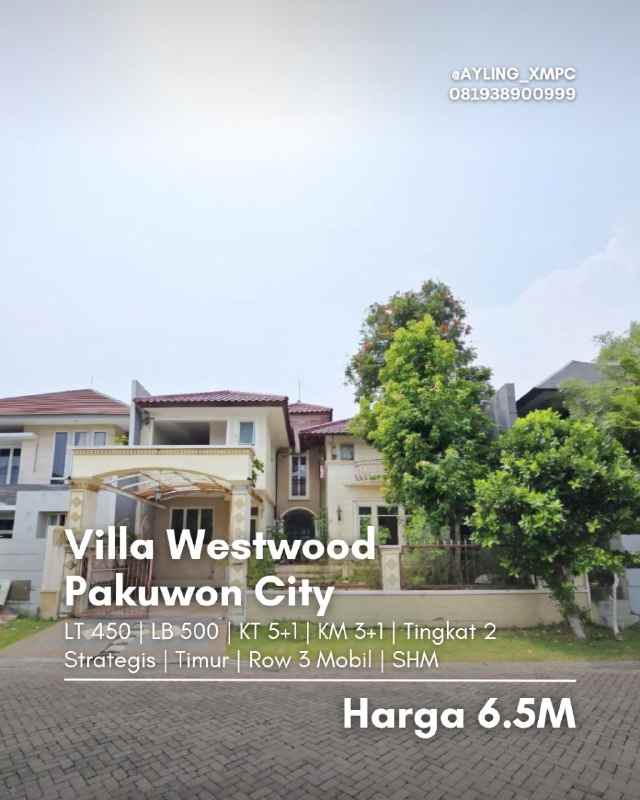 dijual rumah villa westwood