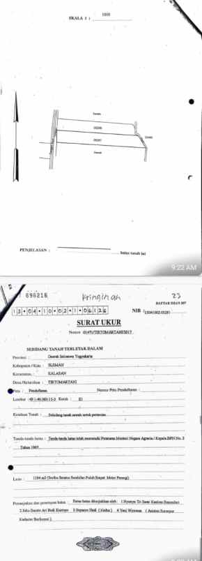 dijual sawah strategis di jalan cangkringan sleman