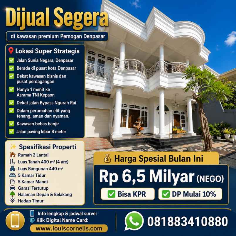 dijual segera rumah besar 2 lantai di pemogan denpasar
