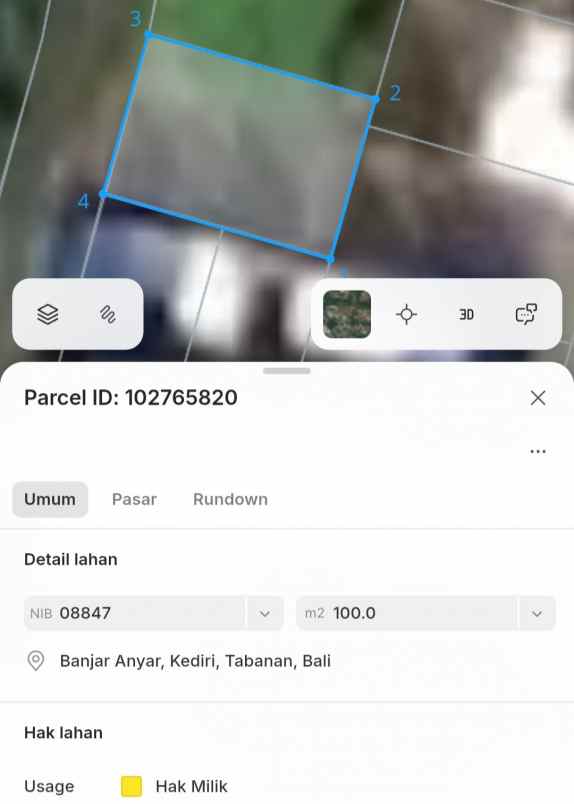 dijual tanah belakang kantor pajak