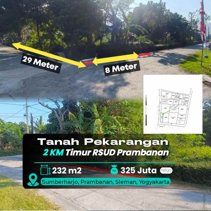 dijual tanah dekat rsud prambanan