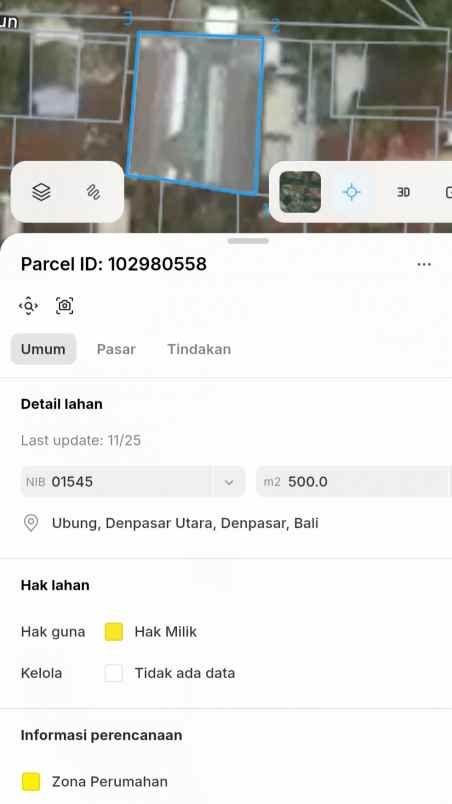 dijual tanah depan terminal ubung