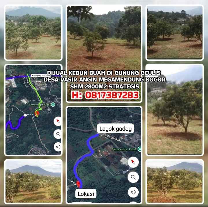 dijual tanah gunung geulis pasir angin