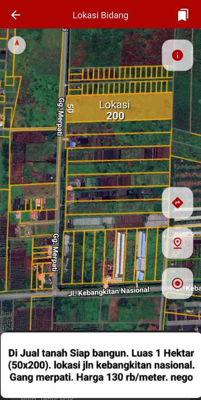 dijual tanah jalan kebangkitan nasional