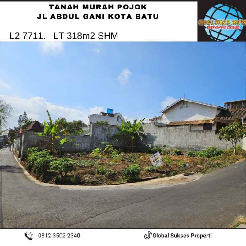 dijual tanah jl abdul gani atas