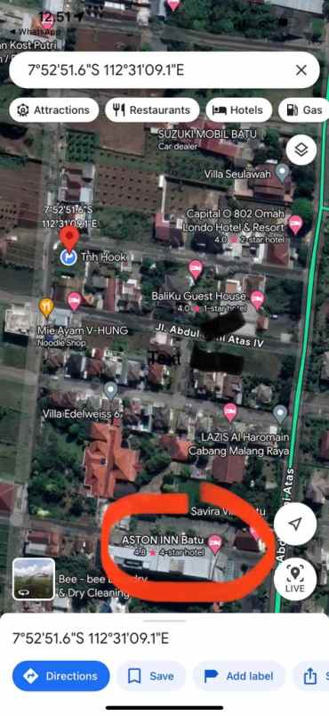 dijual tanah jl abdul gani atas