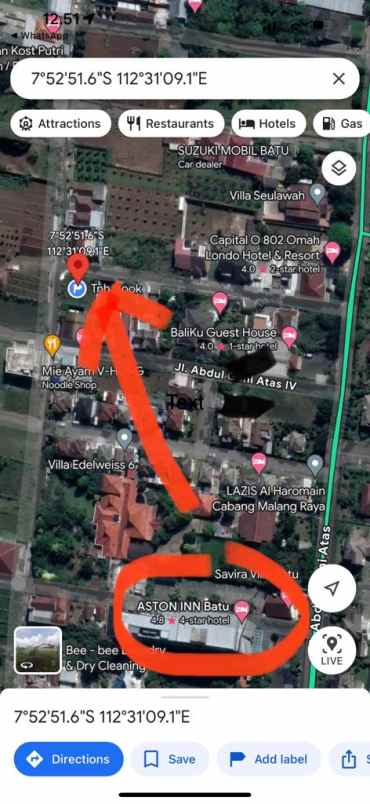 dijual tanah jl abdul gani atas