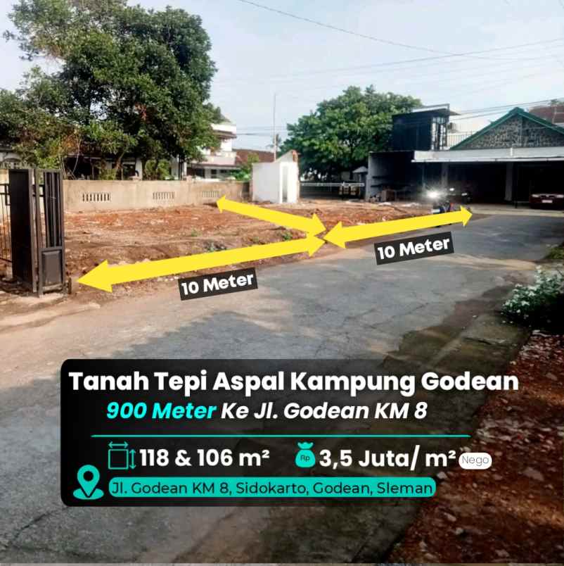 dijual tanah jl godean km 8