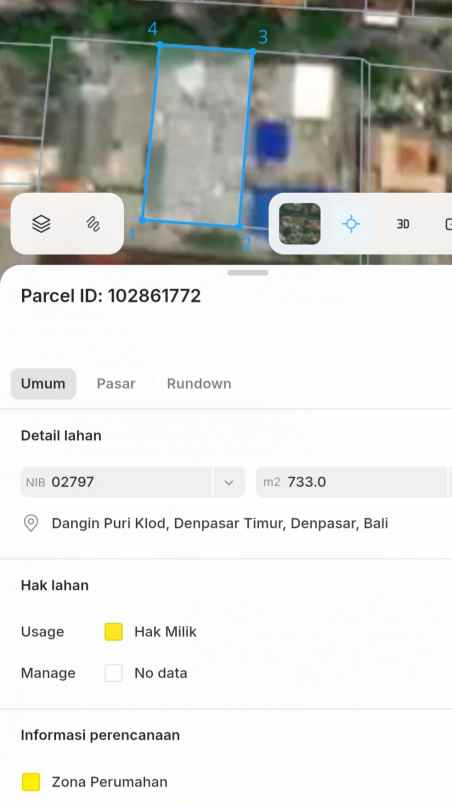 dijual tanah jl letda ngurah putra yangbatu