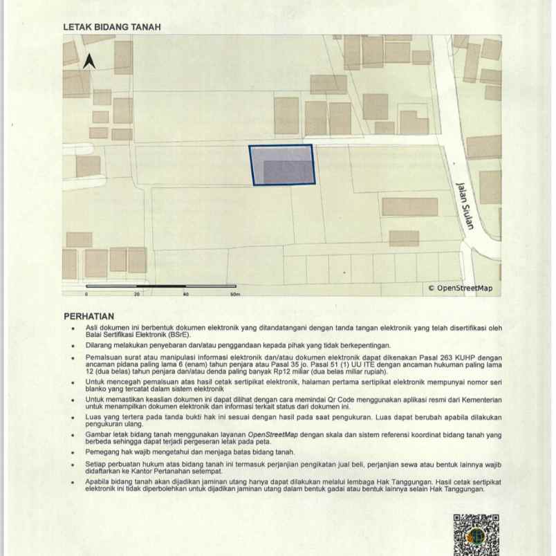 dijual tanah jl siulan