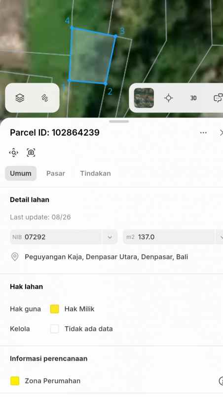 dijual tanah jl suradipa i