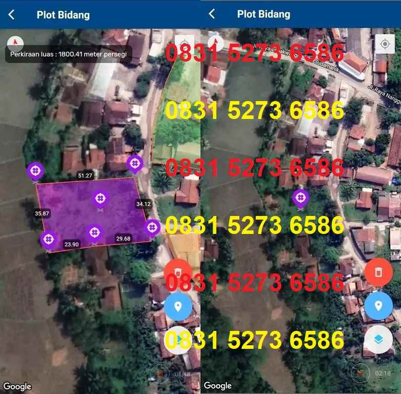 dijual tanah kp nanggung bangunjaya kec