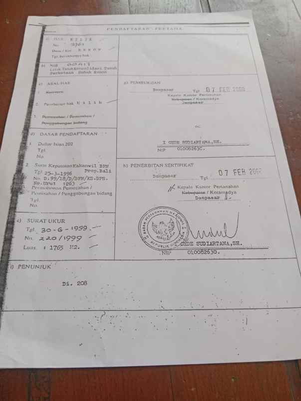 dijual tanah lokasi jalan tukad badung