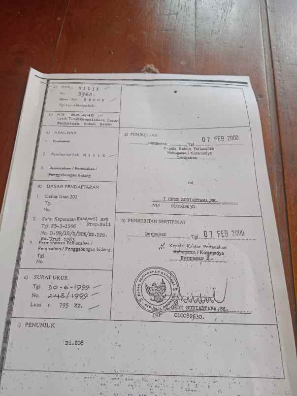 dijual tanah lokasi jalan tukad badung