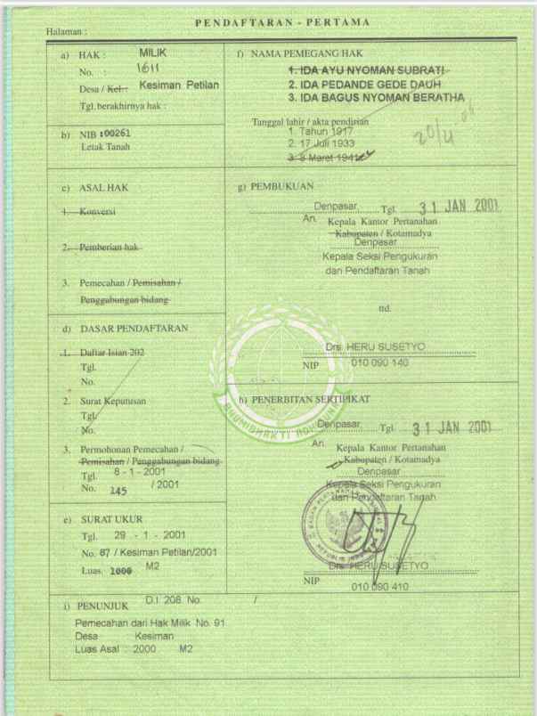 dijual tanah padang galak sanur