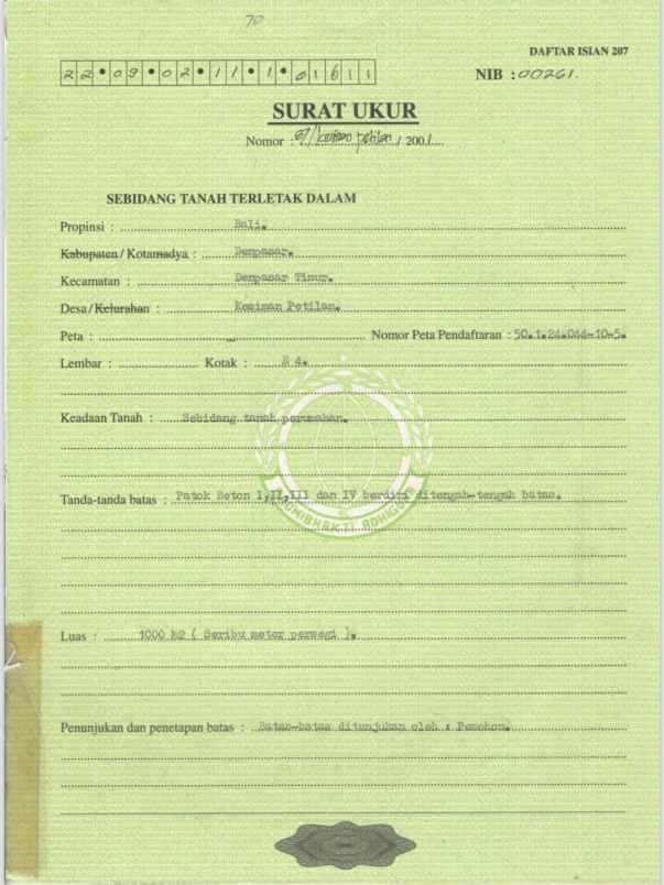 dijual tanah padang galak sanur