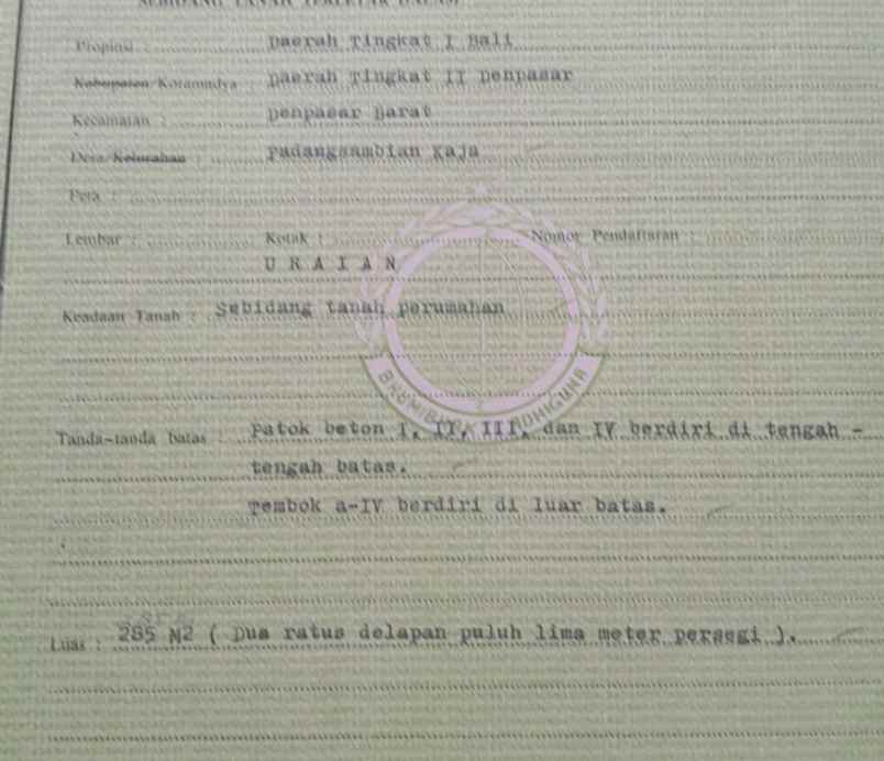dijual tanah padangsambian kaja