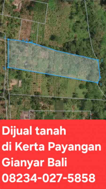 dijual tanah payangan gianyar bali