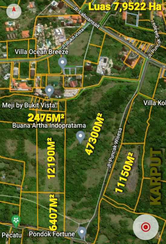 dijual tanah puncak wisesa