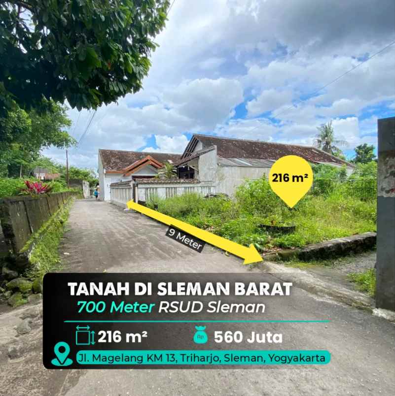 dijual tanah rsud sleman