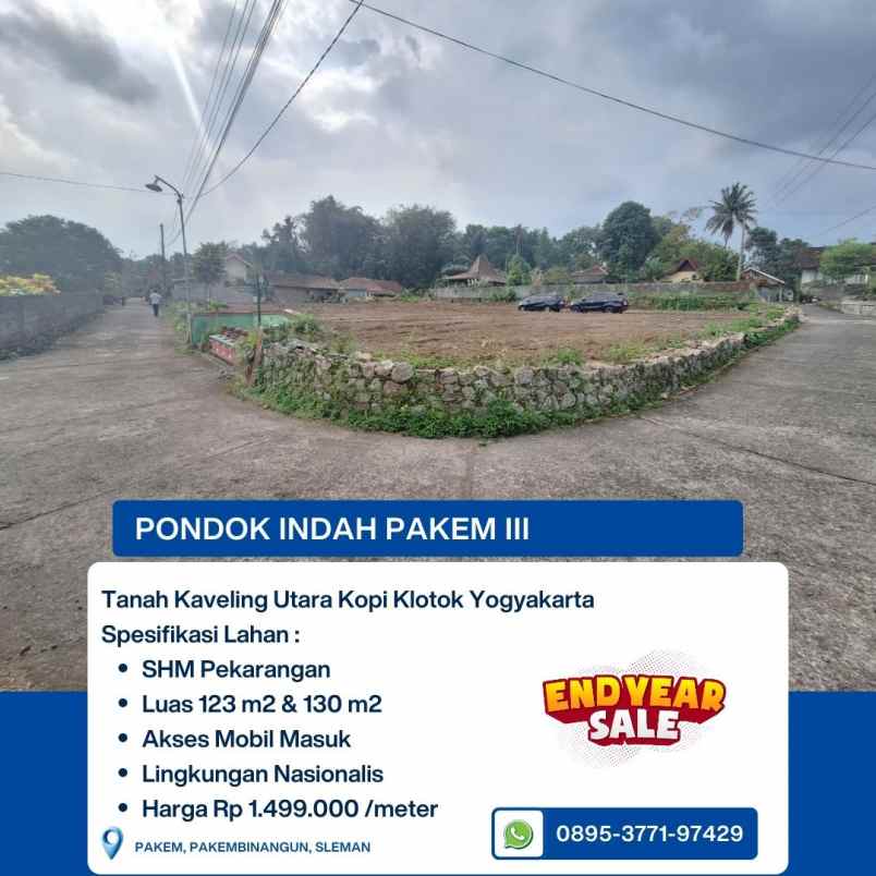 dijual tanah sempu pakembinangun pakem