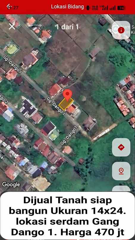 dijual tanah serdam dango 1