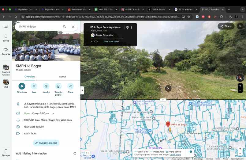 dijual tanah smpn 16 kota bogor