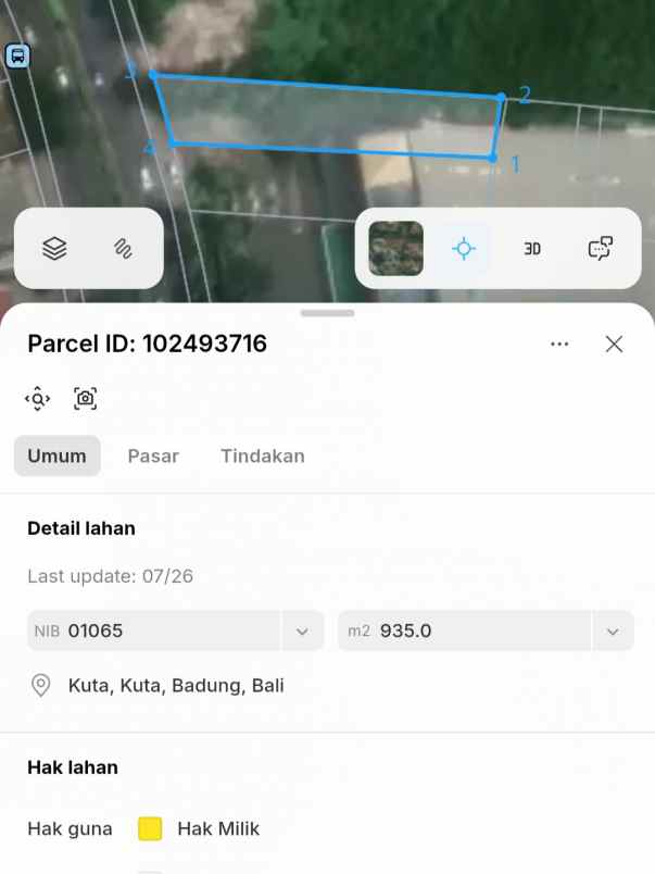 dijual tanah sunset road