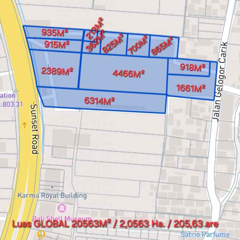 dijual tanah sunset road