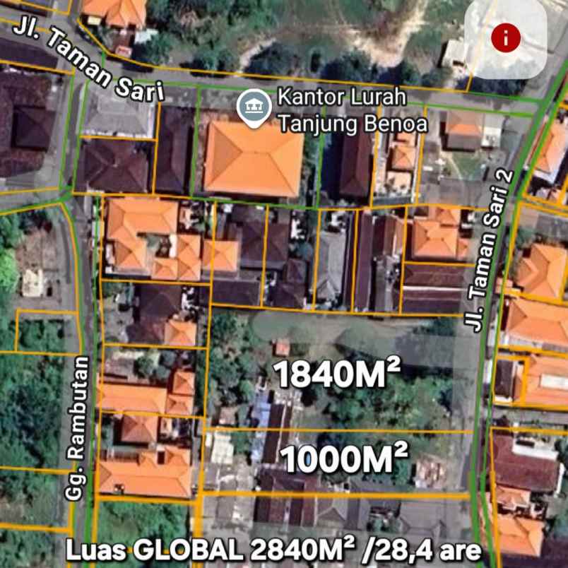 dijual tanah taman sari 2