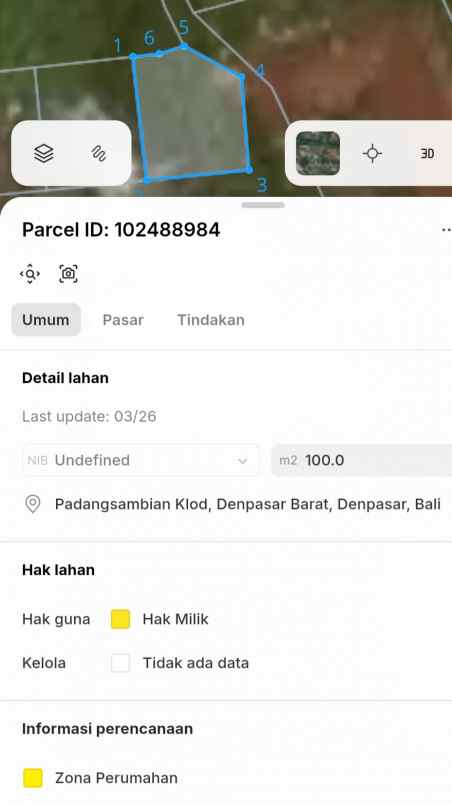 dijual tanah tegal buah padangsambian kelod