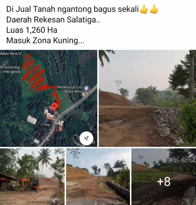 dijual tanah zona kuning di rekasan salatiga