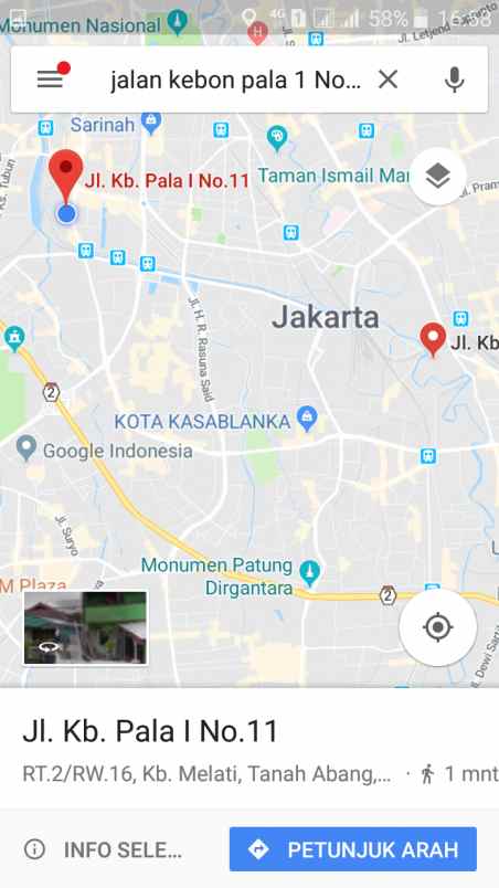 disewakan kost jl kebun pala 1 no 11 rt
