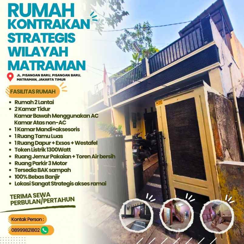 disewakan rumah jl pisangan baru rt 006 rw