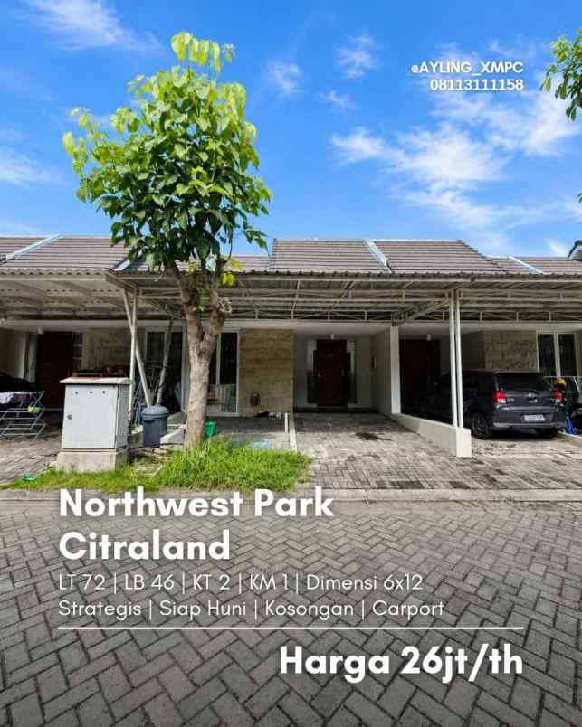 disewakan rumah northwest park