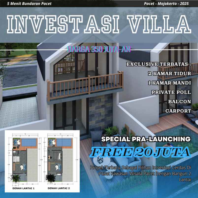 investasi villa pacet kawasan wisata pacet